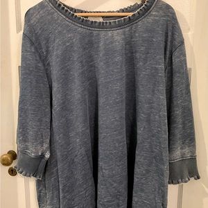 Jane and Delancey Denim Colored Sweatshirt